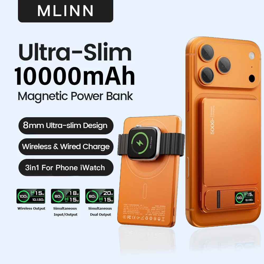 OmniPower 10K: Ultra-Slim Magnetic Power Bank 3-1 for iPhone